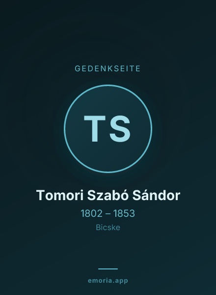 Gedenkportrait von Tomori Szabó Sándor