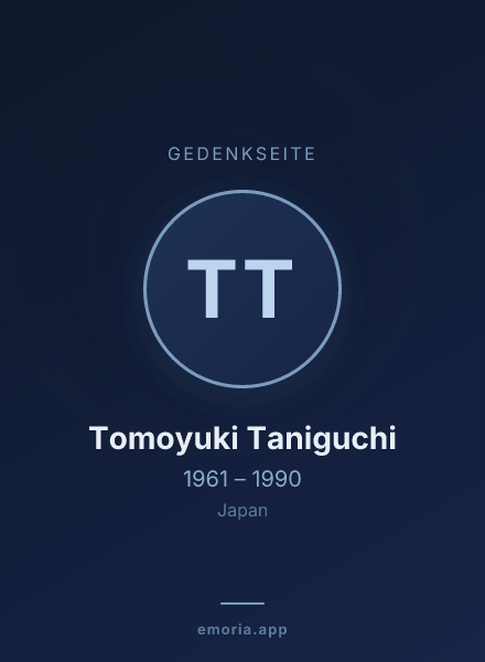 Gedenkportrait von Tomoyuki Taniguchi