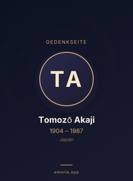 Gedenkportrait von Tomozō Akaji
