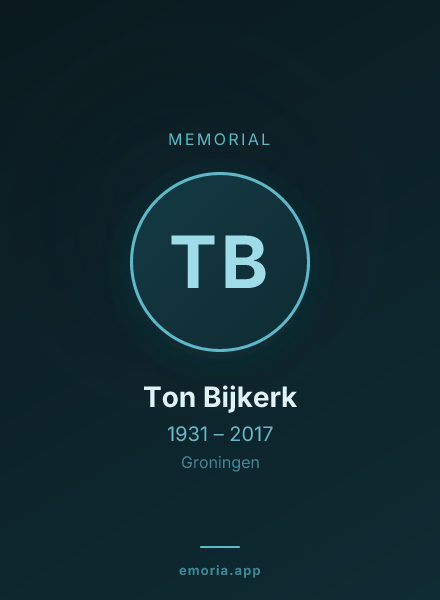 Memorial portrait of Ton Bijkerk