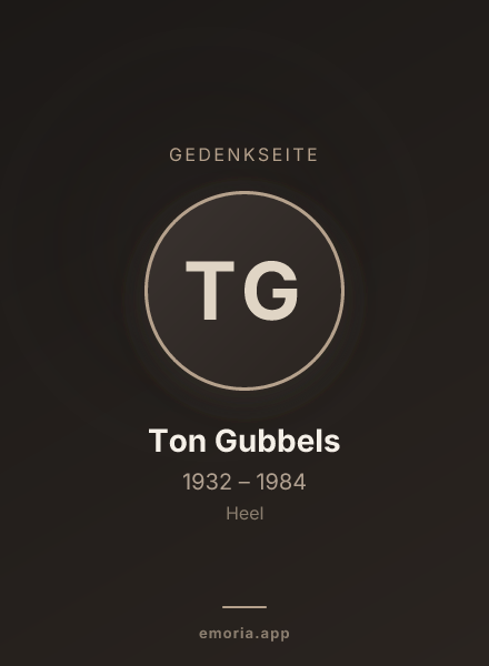 Gedenkportrait von Ton Gubbels