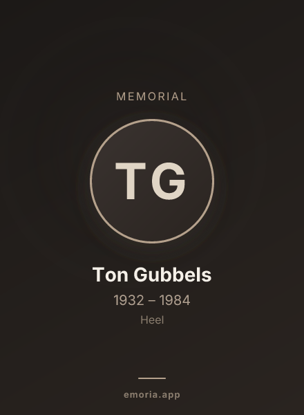Memorial portrait of Ton Gubbels