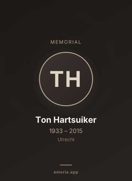 Memorial portrait of Ton Hartsuiker