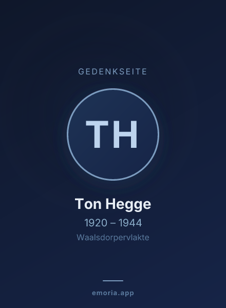 Gedenkportrait von Ton Hegge