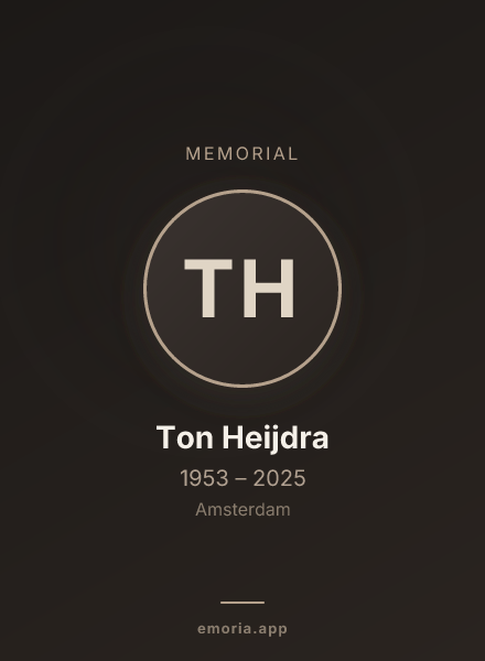 Memorial portrait of Ton Heijdra