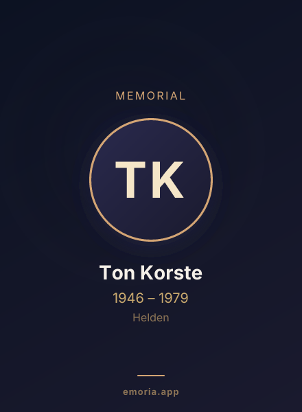 Memorial portrait of Ton Korste