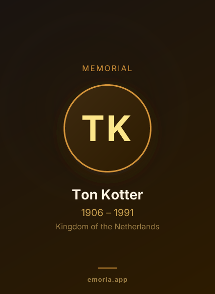 Memorial portrait of Ton Kotter