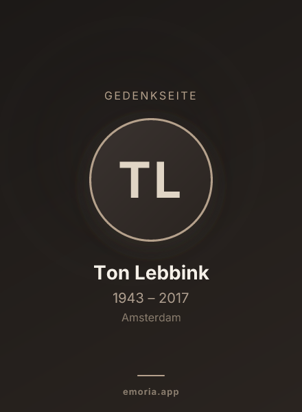 Gedenkportrait von Ton Lebbink