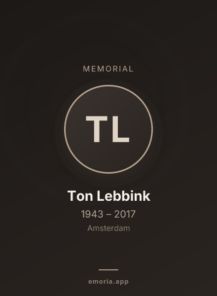 Memorial portrait of Ton Lebbink