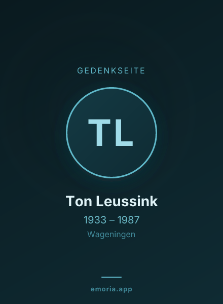 Gedenkportrait von Ton Leussink