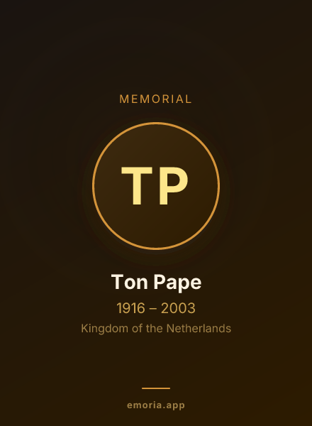 Memorial portrait of Ton Pape