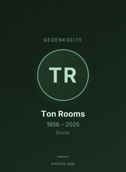 Gedenkportrait von Ton Rooms
