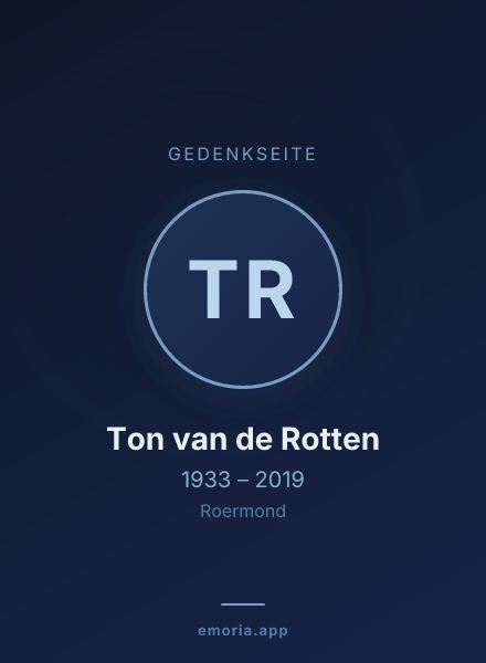 Gedenkportrait von Ton van de Rotten