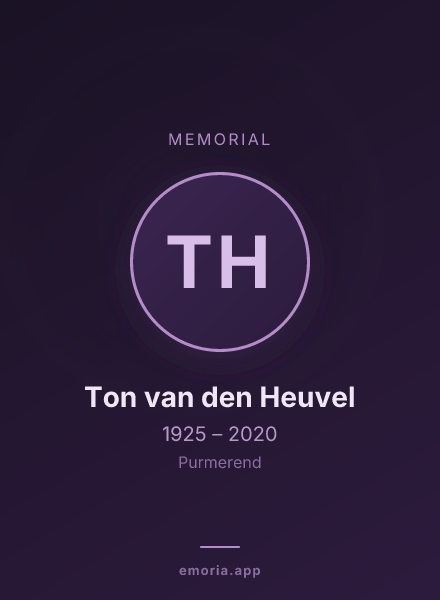 Memorial portrait of Ton van den Heuvel