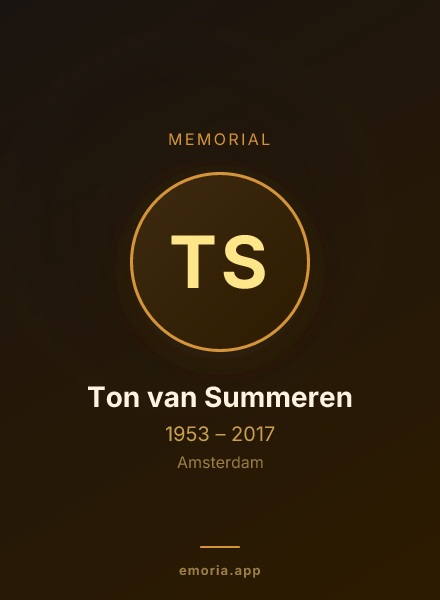 Memorial portrait of Ton van Summeren