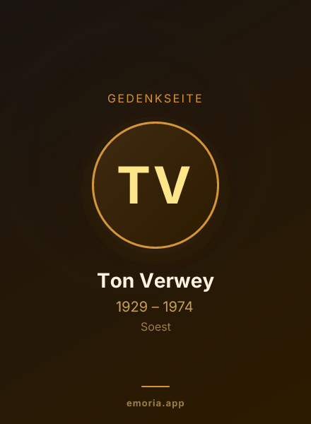 Gedenkportrait von Ton Verwey