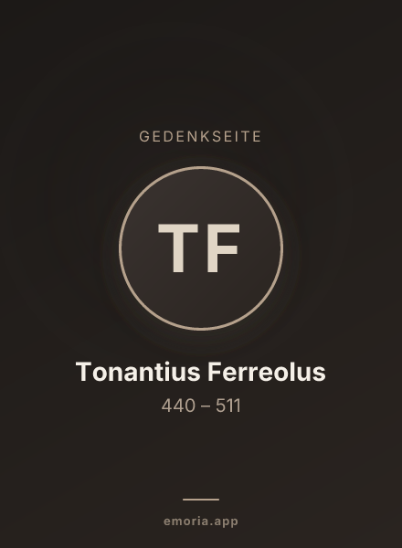 Gedenkportrait von Tonantius Ferreolus