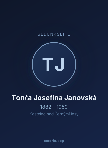 Gedenkportrait von Tonča Josefina Janovská