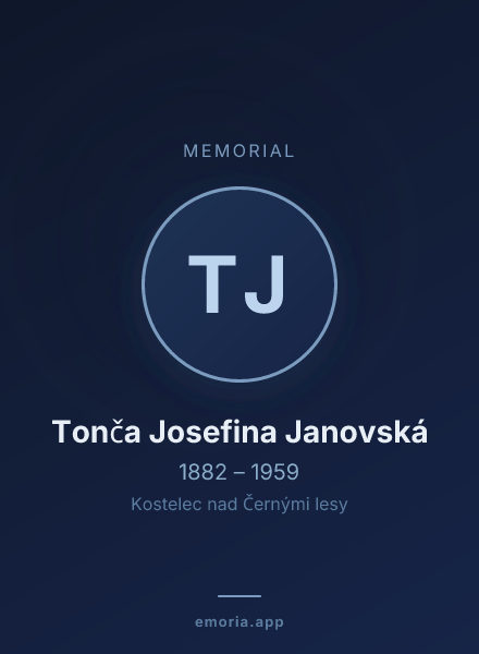 Memorial portrait of Tonča Josefina Janovská