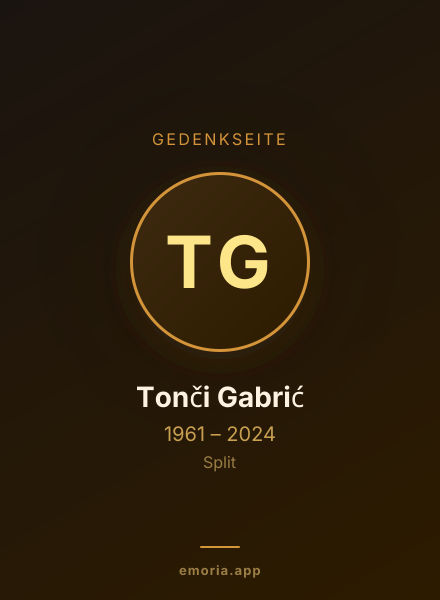 Gedenkportrait von Tonči Gabrić