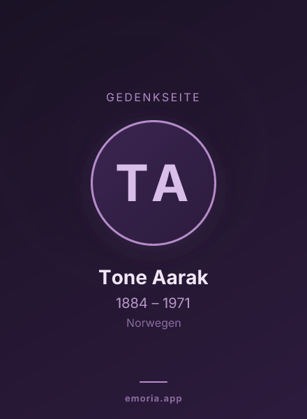 Gedenkportrait von Tone Aarak