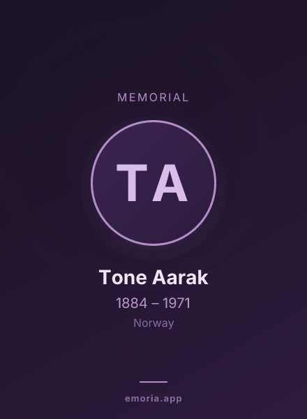 Memorial portrait of Tone Aarak