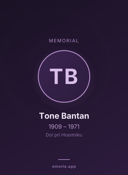 Memorial portrait of Tone Bantan