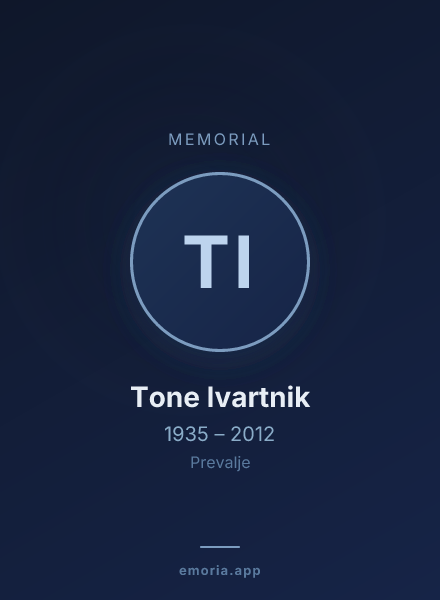 Memorial portrait of Tone Ivartnik