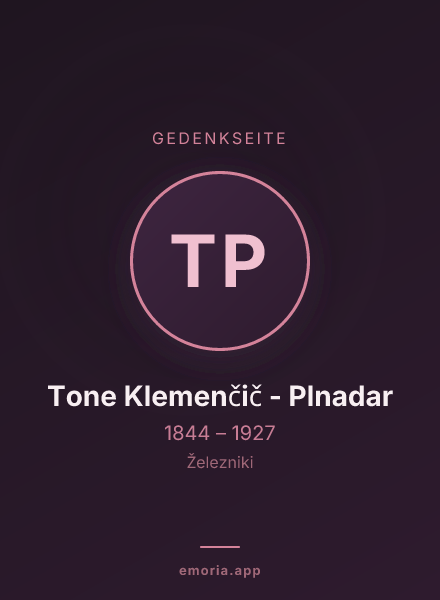 Gedenkportrait von Tone Klemenčič - Plnadar