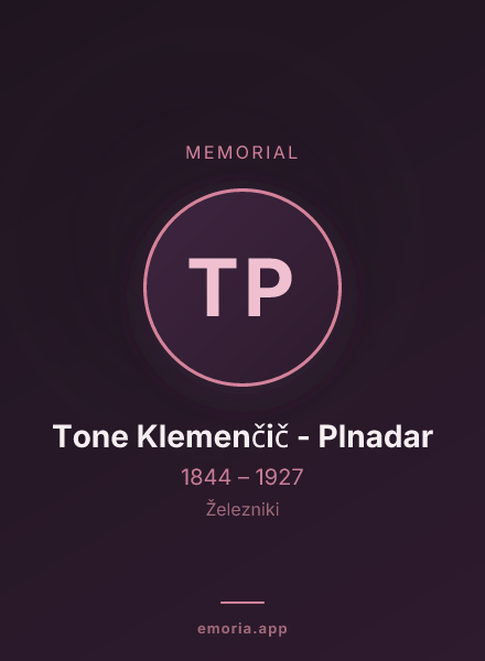 Memorial portrait of Tone Klemenčič - Plnadar