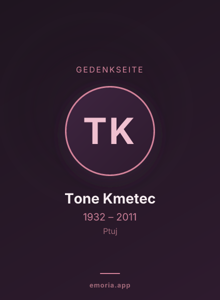 Gedenkportrait von Tone Kmetec