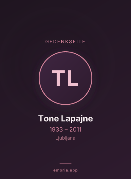 Gedenkportrait von Tone Lapajne