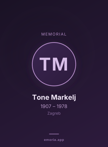 Memorial portrait of Tone Markelj