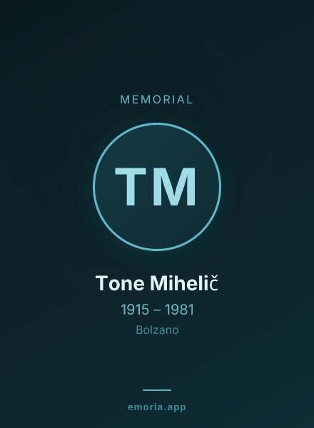 Memorial portrait of Tone Mihelič