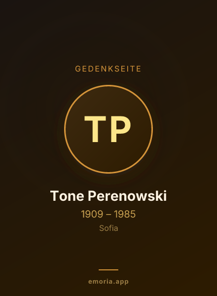 Gedenkportrait von Tone Perenowski