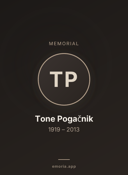 Memorial portrait of Tone Pogačnik
