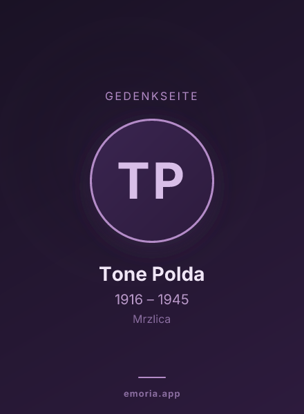 Gedenkportrait von Tone Polda