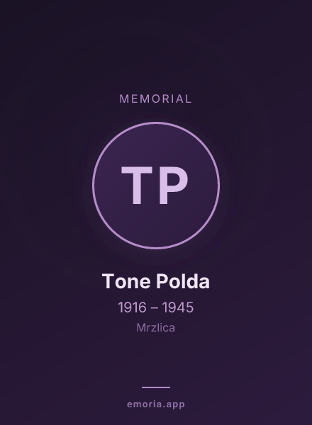 Memorial portrait of Tone Polda