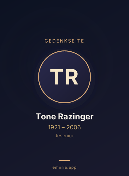Gedenkportrait von Tone Razinger