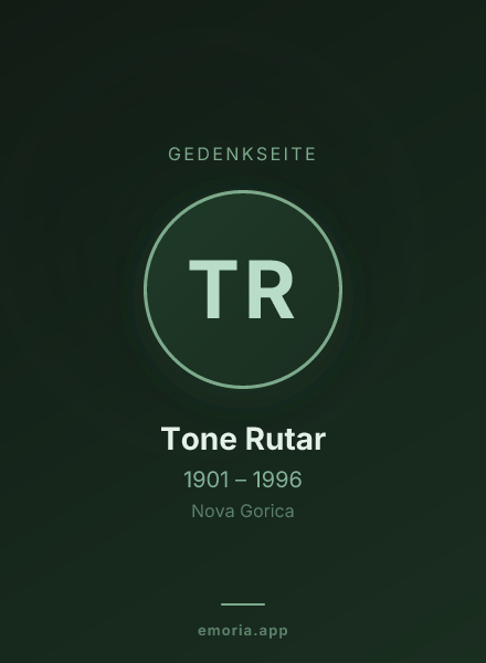 Gedenkportrait von Tone Rutar