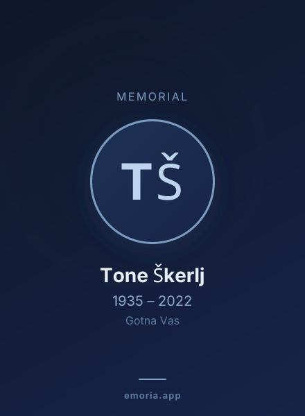 Memorial portrait of Tone Škerlj