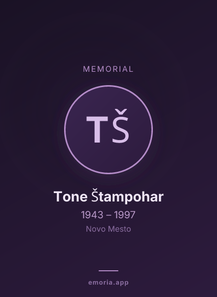 Memorial portrait of Tone Štampohar