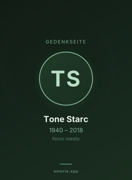 Gedenkportrait von Tone Starc