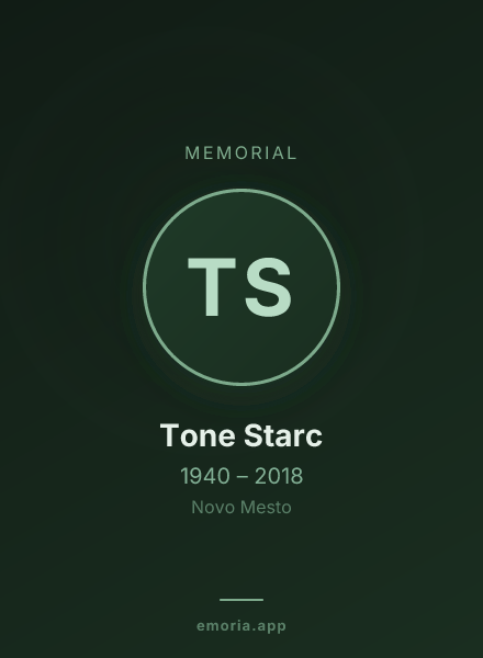 Memorial portrait of Tone Starc
