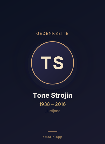 Gedenkportrait von Tone Strojin