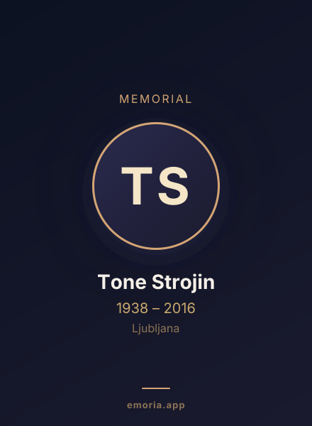 Memorial portrait of Tone Strojin