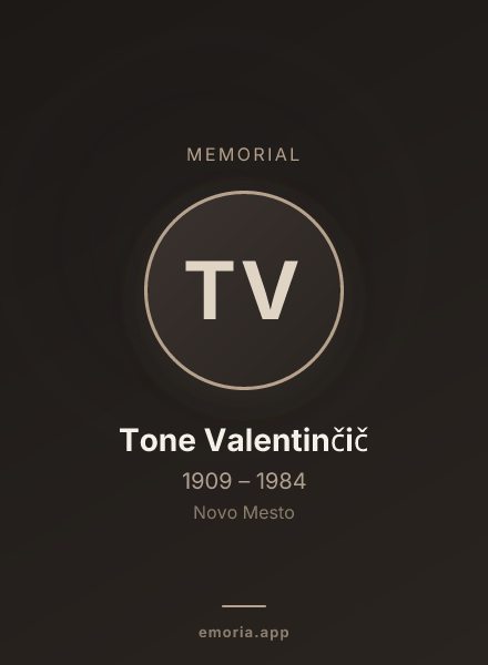Memorial portrait of Tone Valentinčič