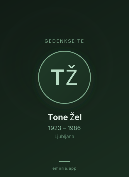 Gedenkportrait von Tone Žel
