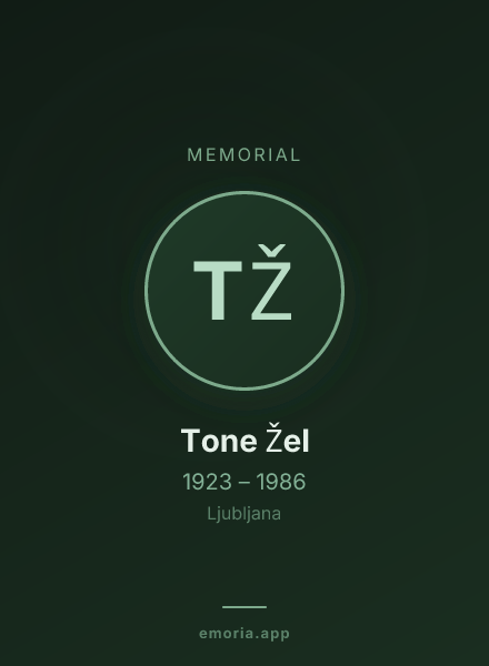 Memorial portrait of Tone Žel