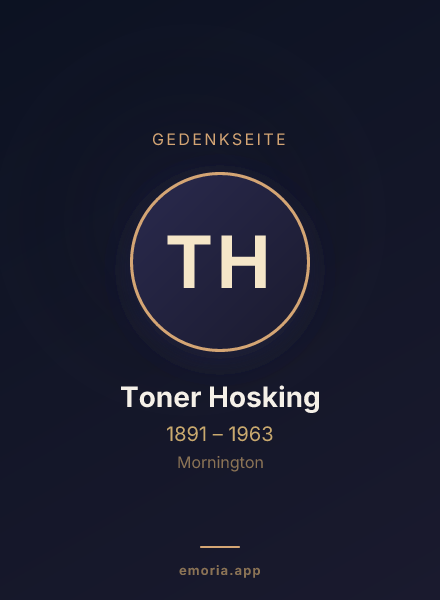 Gedenkportrait von Toner Hosking
